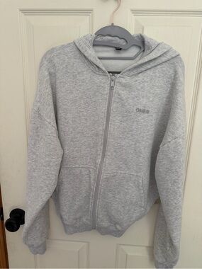 Oner Active Light Gray Full-Zip Hooded Sweater